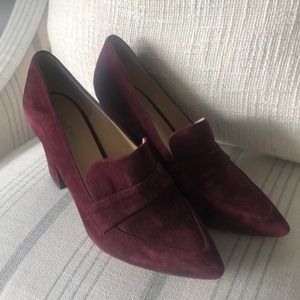 Nine West Burgundy/Plum Suede Pointed Toe Heels